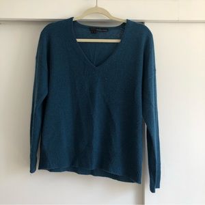 360 Cashmere | Teal V-Neck Sweater